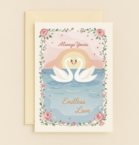 Swan Love Anniversary Card