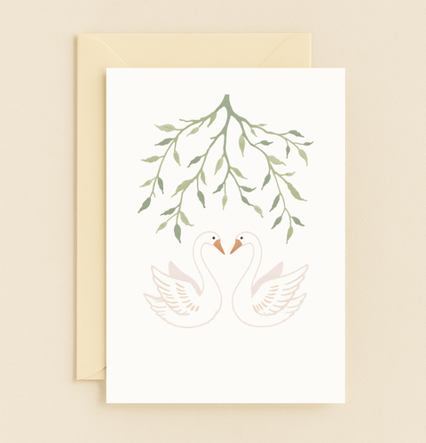 swan romance under willow card