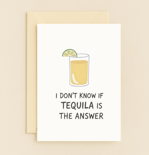 tequila humor card with lime