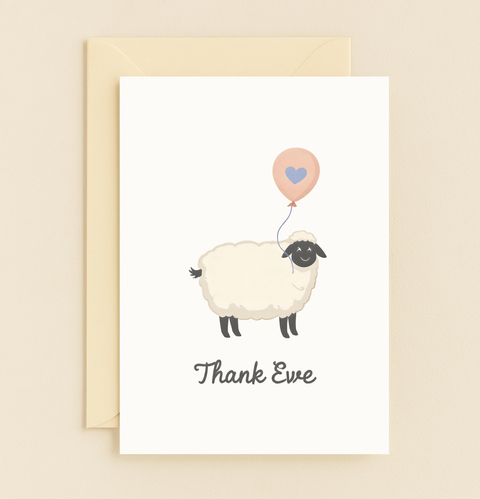 thank ewe sheep balloon card