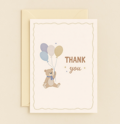 thank you bear balloon card