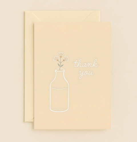 thank you floral vase card
