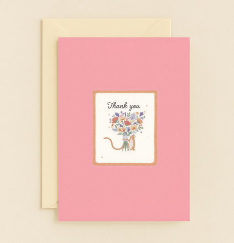 thank you floral watering can card