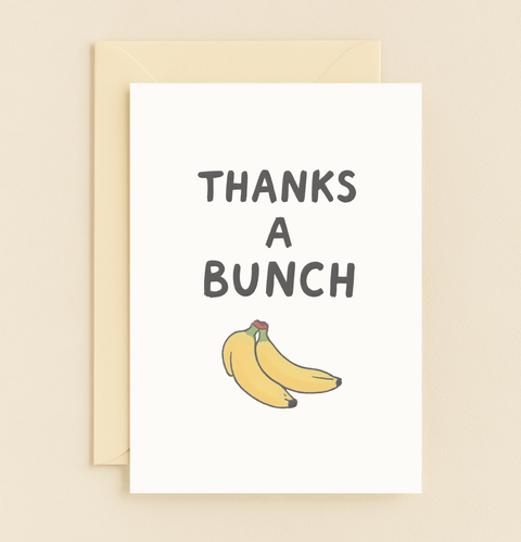 thanks a bunch banana card