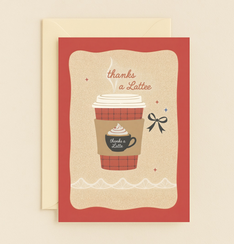 thanks a latte coffee card