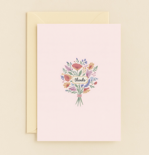 thanks flower bouquet card