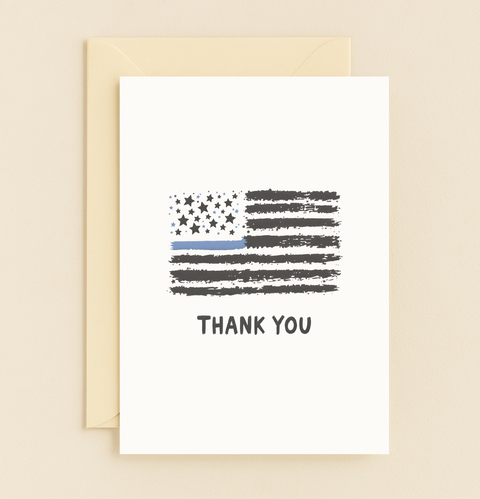 thin blue line thank you card