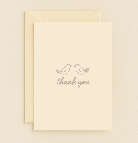 two birds thank you card