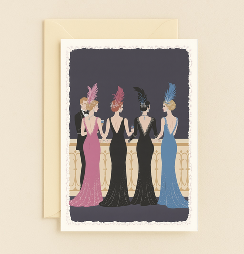 vintage elegance fashion party card