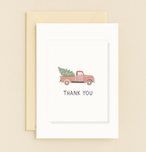 vintage truck thank you card