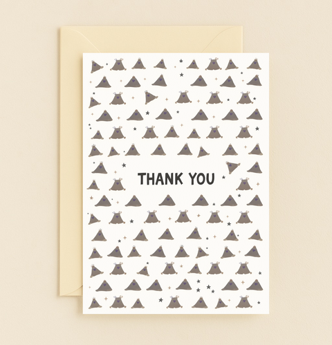 whimsical tent pattern thank you card