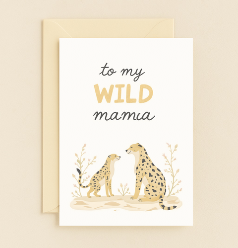 wild mama cheetah card