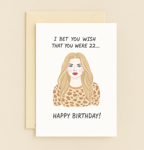 wish you were 22 birthday card