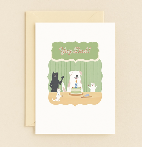 yay dad pet celebration card