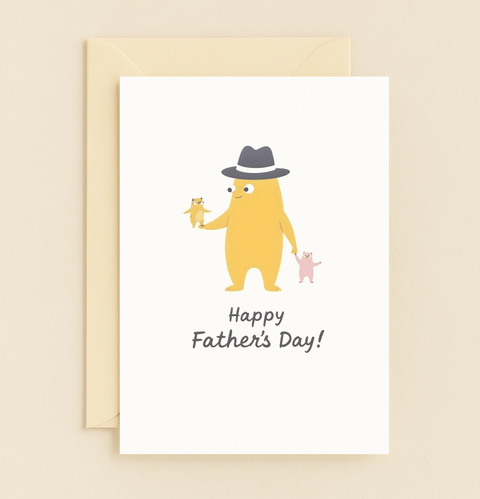 yellow monster dad card