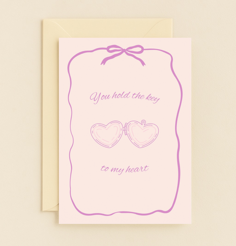 you hold the key heart locket card