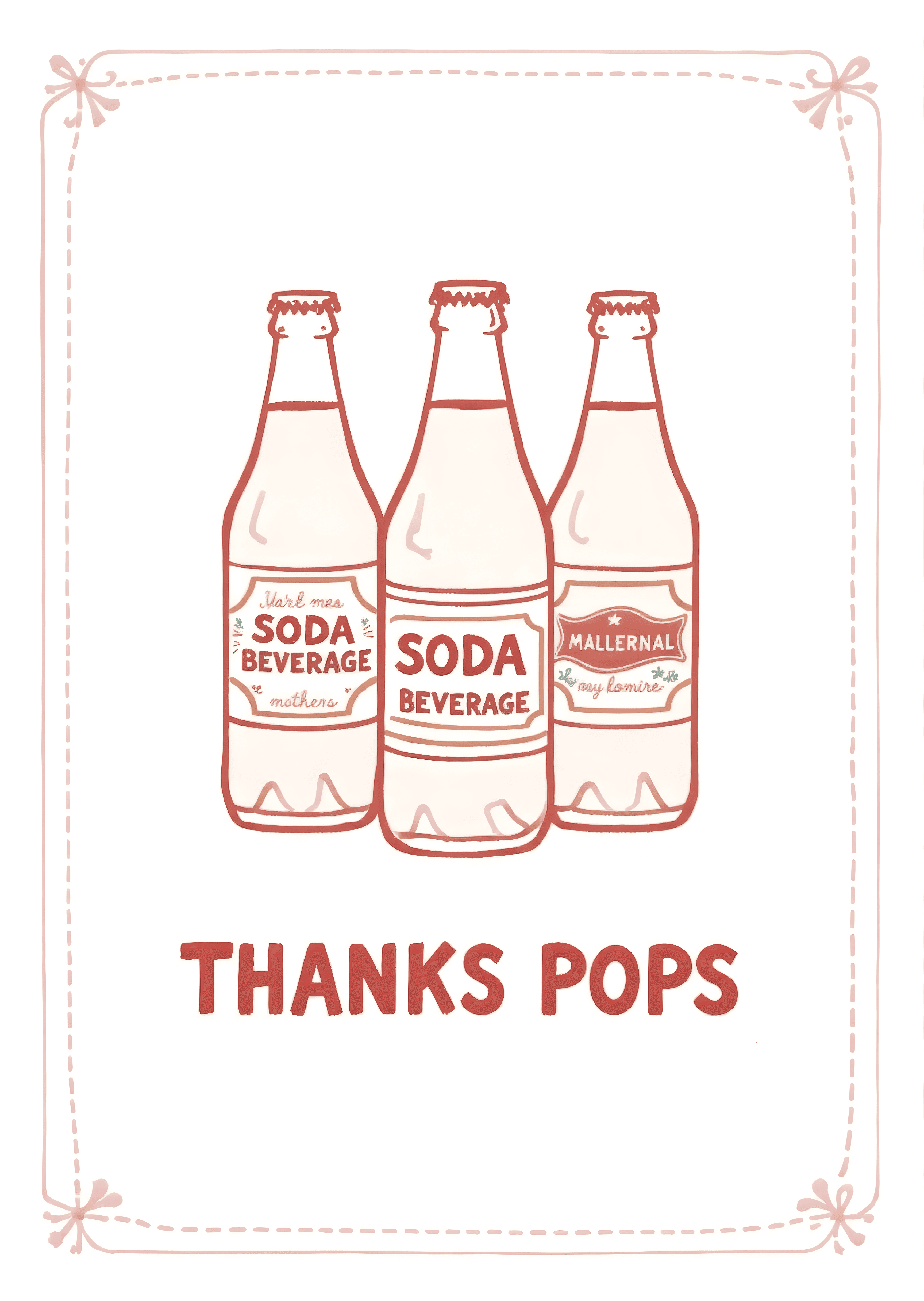 Funny Fathers Day Card Retro Soda Bottle Design