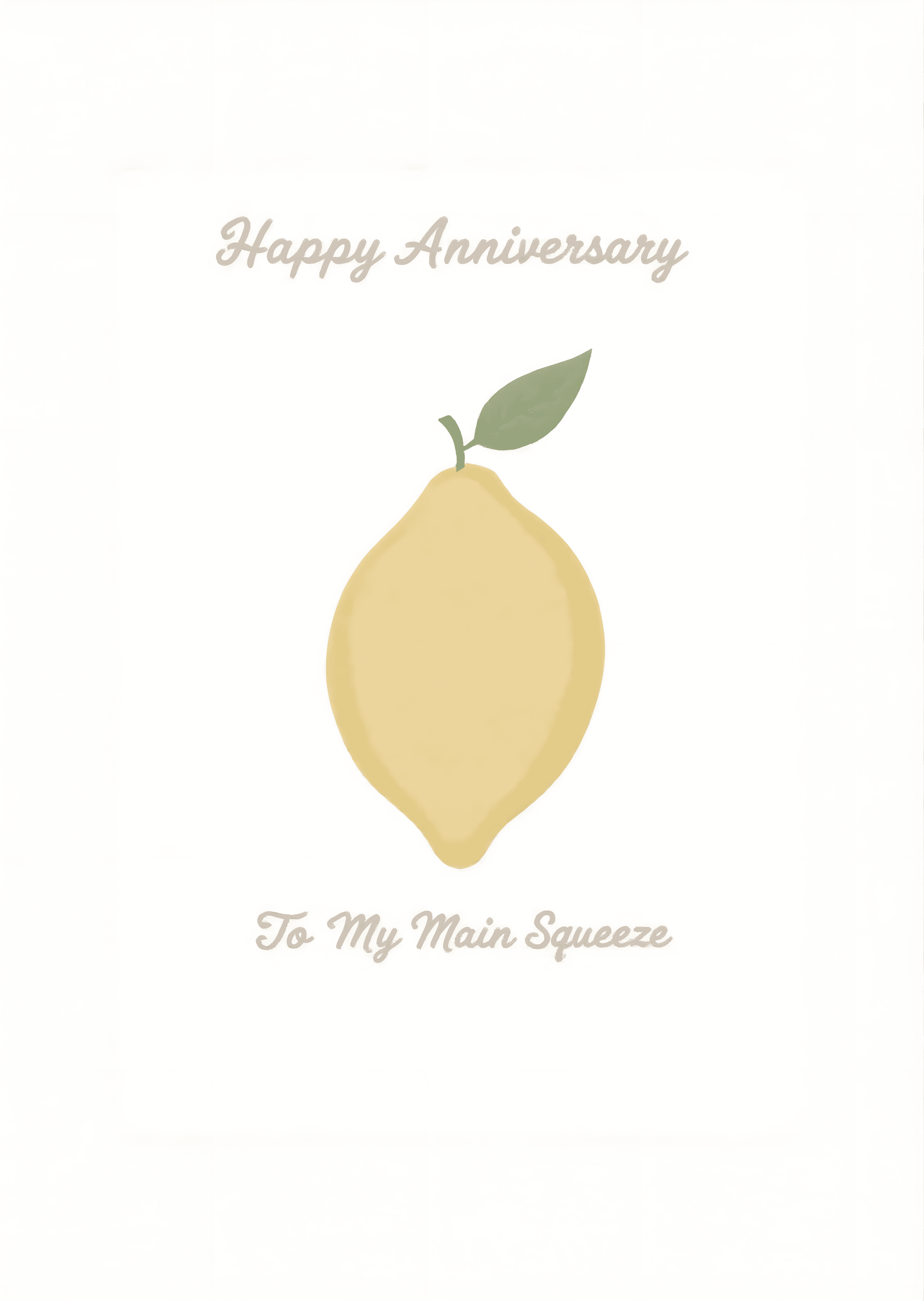Funny Anniversary Card Lemon Main Squeeze