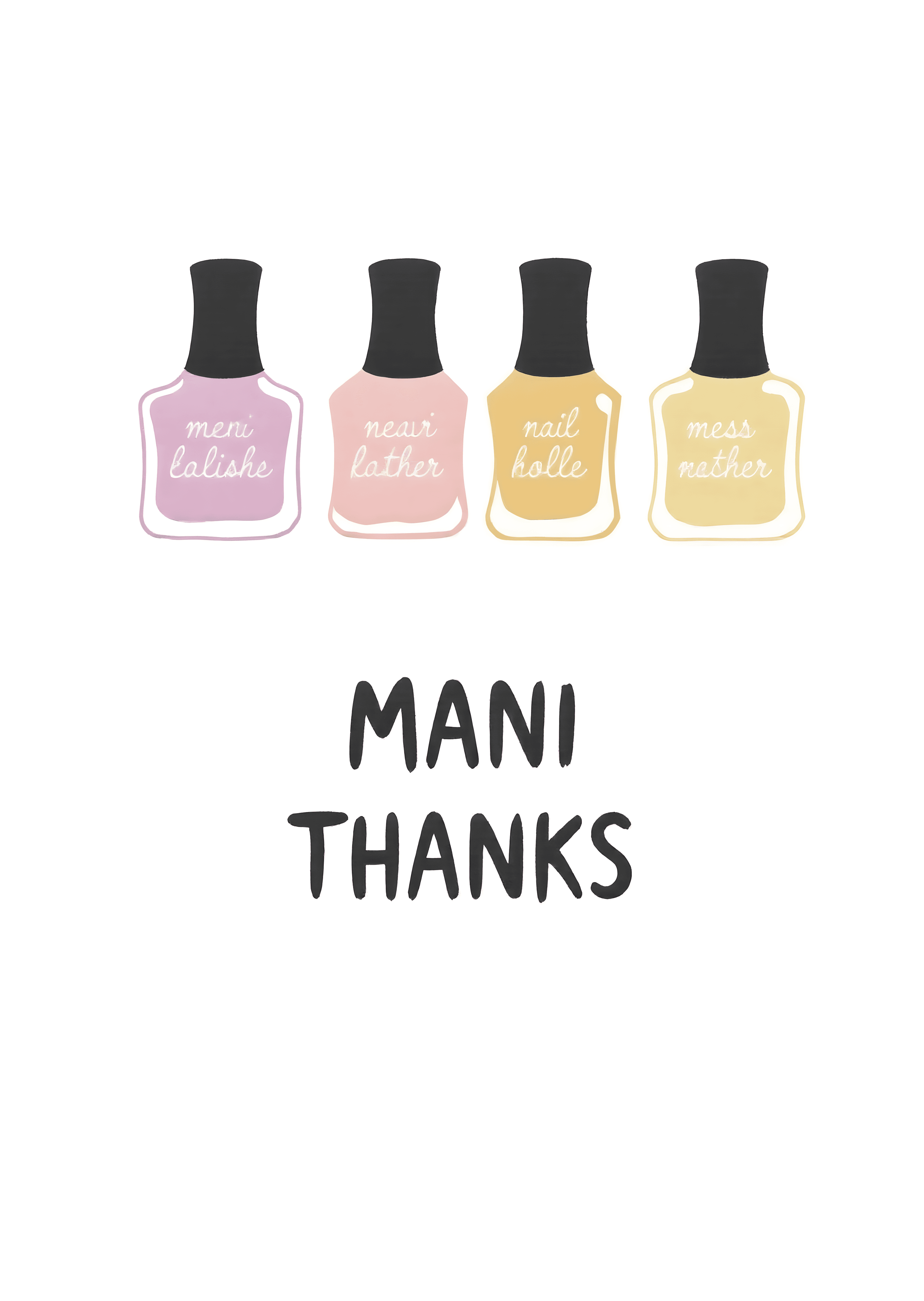 Mani Thanks Nail Polish Card