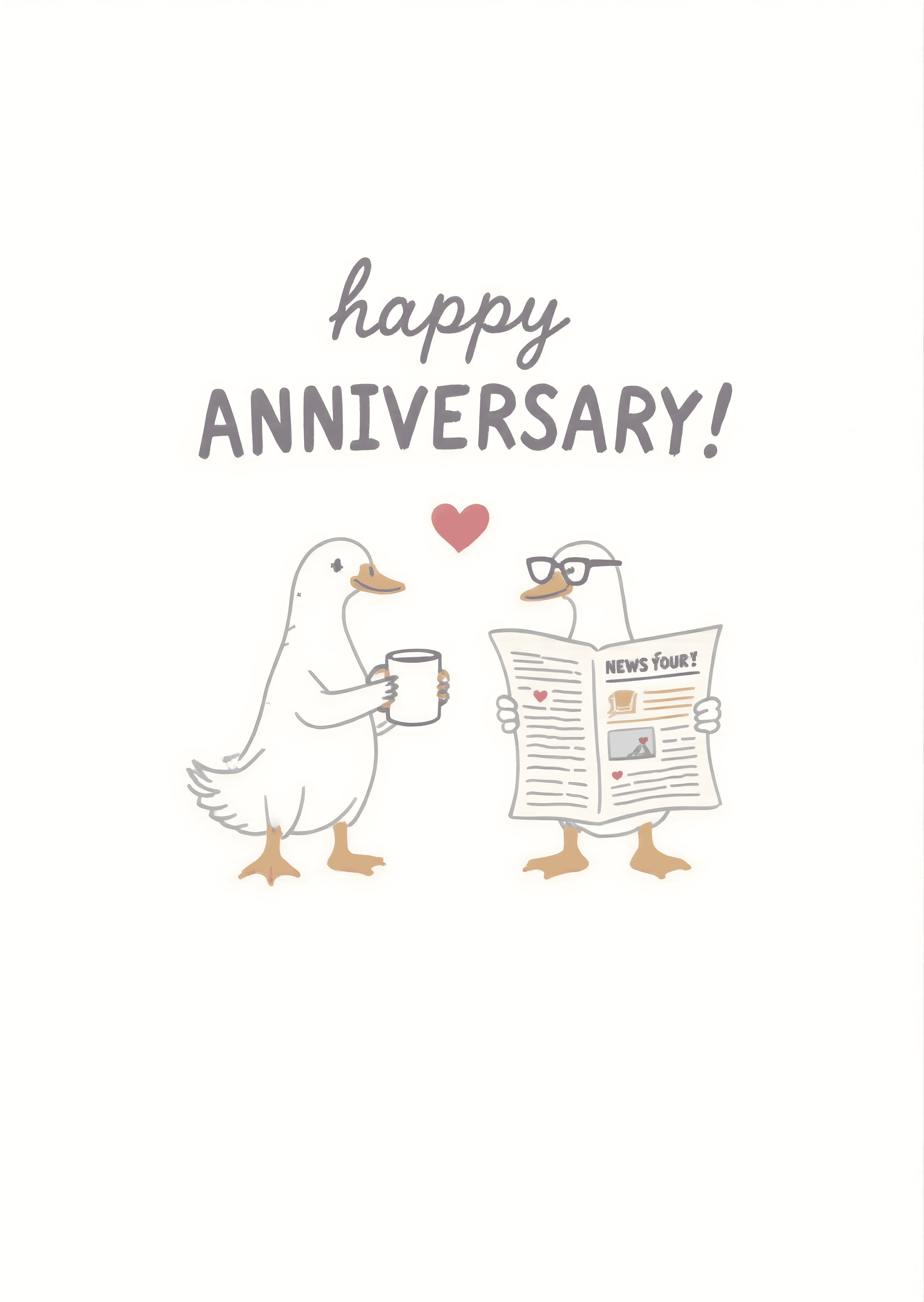 Duck Couple Anniversary Card