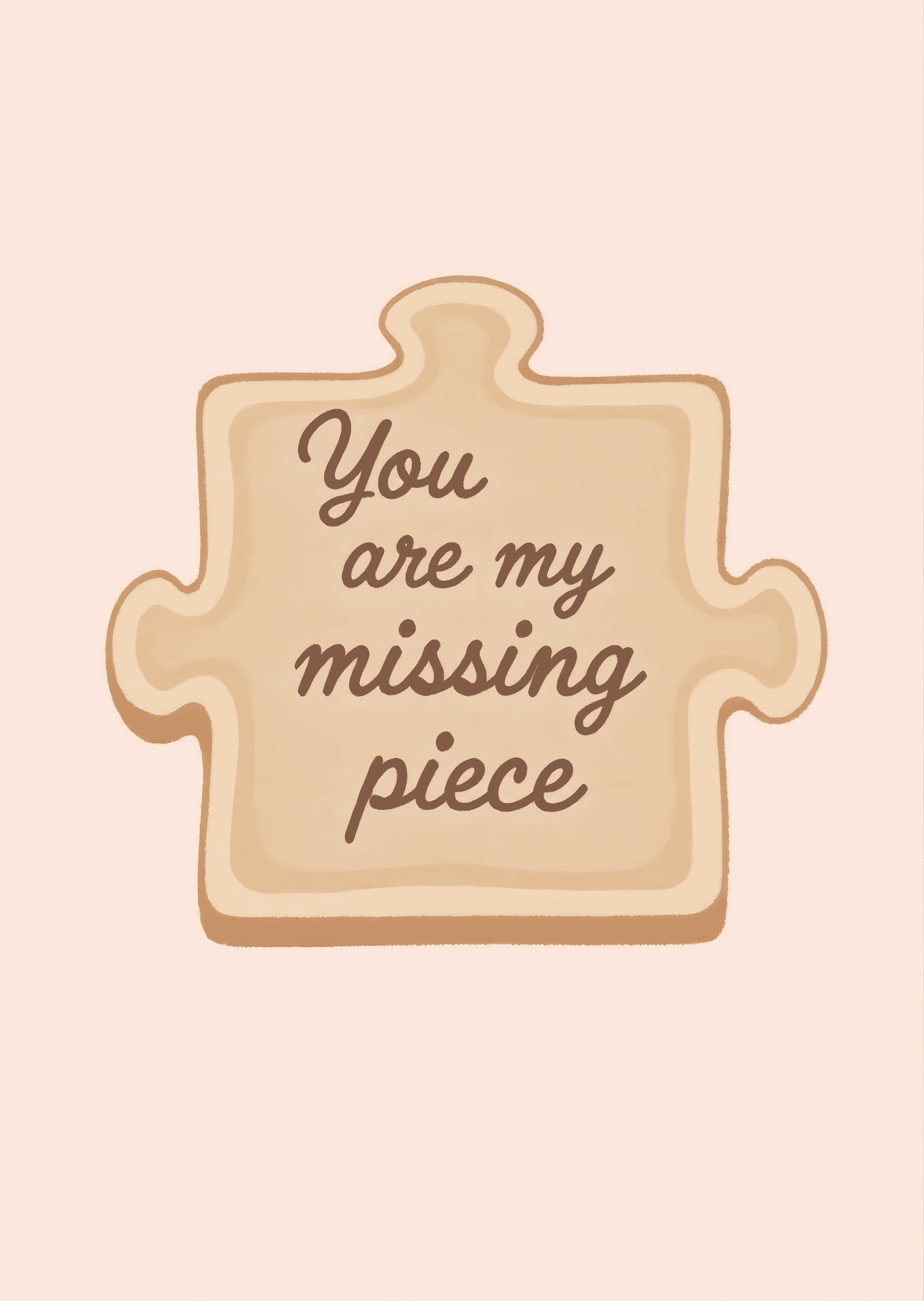 Romantic Puzzle Piece Greeting Card Cute Love Note