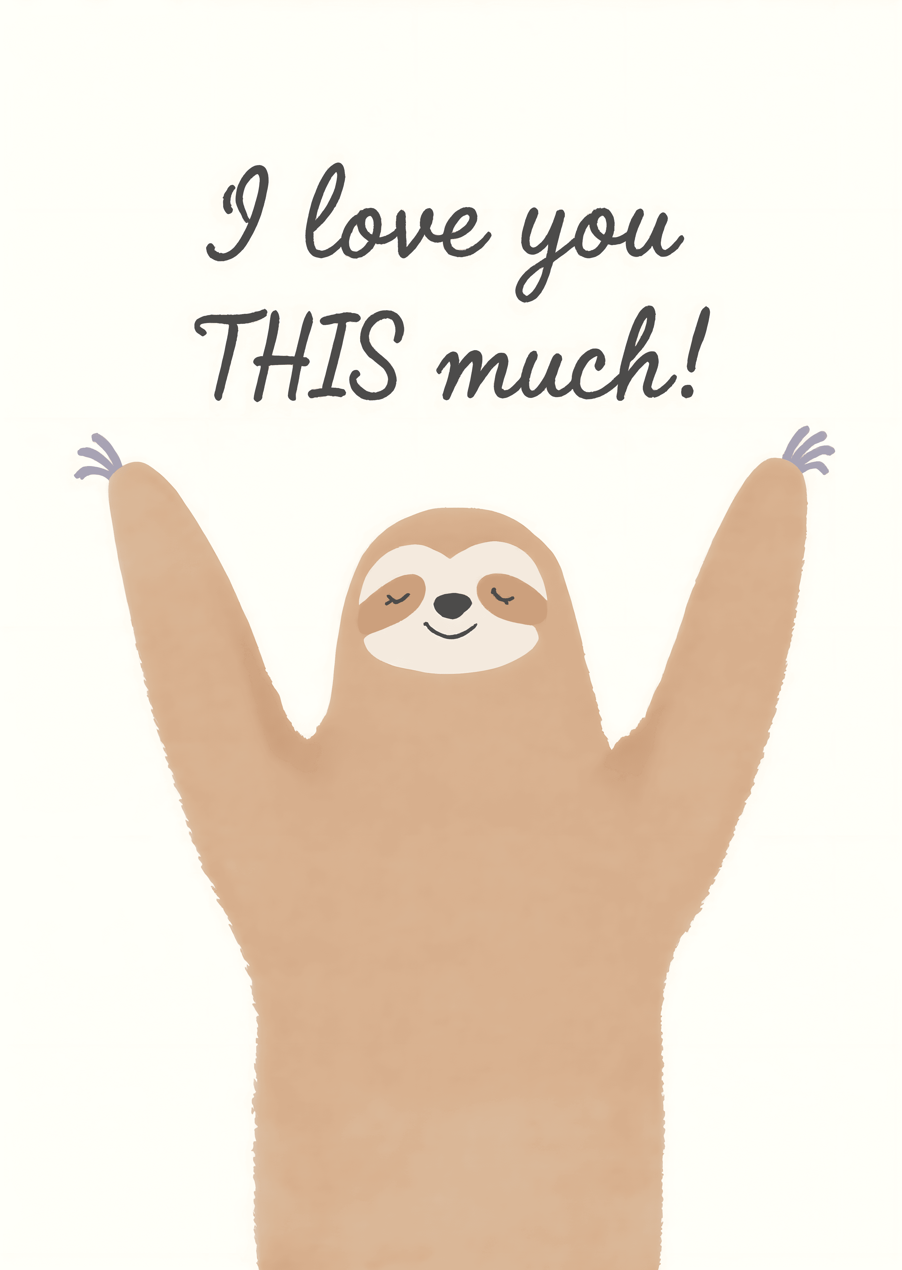 I Love You Sloth Card