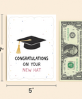 Graduation Greeting Card Funny Modern New Hat Design - Size