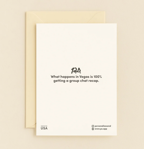 Vegas Girls Greeting Card Modern Spade Design - Back