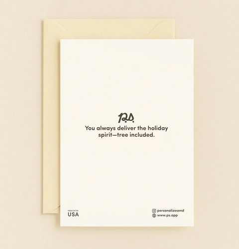 Thank You Greeting Card with Cute Vintage Truck Design - Back