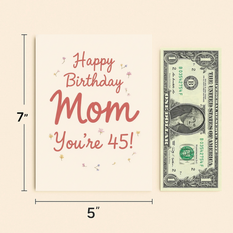 Funny Birthday Greeting Card Floral Design - Size