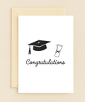 Graduation Greeting Card Minimalist Cap and Diploma Design - Front