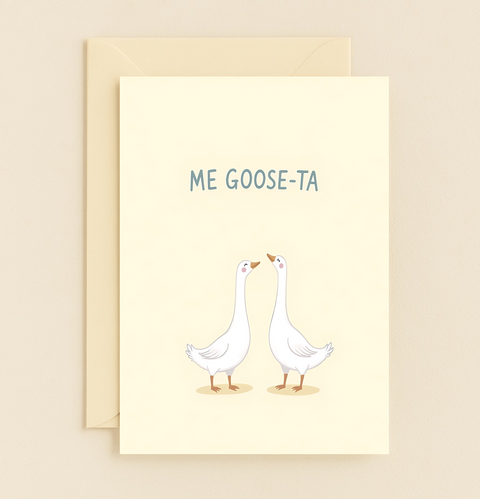 Funny Goose Greeting Card Cute Illustrated Design - Front