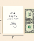 Funny Greeting Card with Iron Pun for Him - Size
