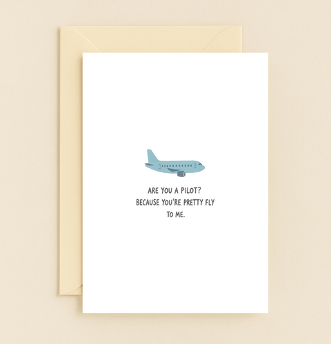 Funny Greeting Card with Airplane Joke - Front