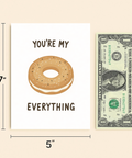 Bagel Love Greeting Card Cute Donut Pun - Size