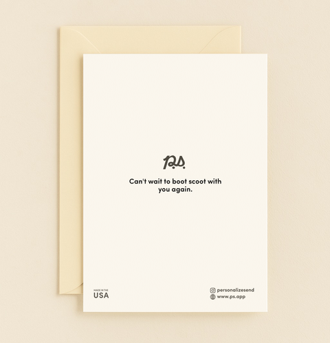 Back of Bootful Goodbyes with P.S. message