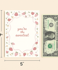 Sweet Greeting Card with Cute Strawberry Design - Size