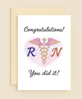 RN Graduation Card Modern Heart Design - Front