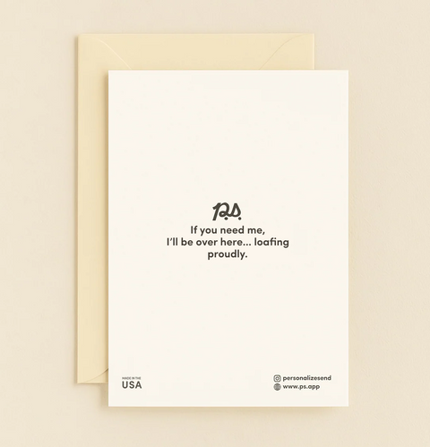 Funny Birthday Card Illustrated Bread Loaf Pun Best Thing Since Sliced Bread - Back