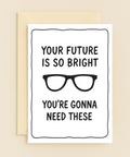 Funny Graduation Card Black Glasses Clever Design - Front
