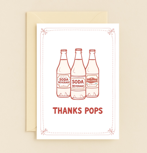 Funny Fathers Day Card Retro Soda Bottle Design - Front