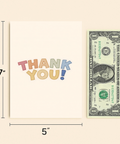 Thank You Card Rainbow Colors Modern Design - Size
