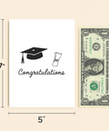 Graduation Greeting Card Minimalist Cap and Diploma Design - Size
