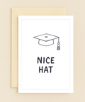 Graduation Greeting Card Cute Cap Sketch - Front