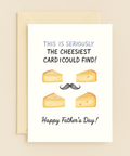 Funny Fathers Day Greeting Card Cheesy Mustache Design - Front