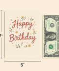 Funny Birthday Greeting Card Hand Lettered Floral Design - Size