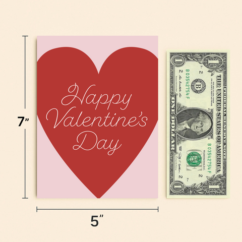 Valentine's Day Card "Happy Valentine's Day" Modern Heart Design - Size