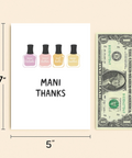 Funny Thank You Card Nail Polish Theme - Size