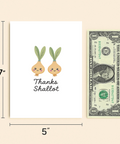 Funny Thank You Card Cute Illustrated Shallots - Size
