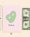 Thank You Card Soaring Doves Modern Design - Size